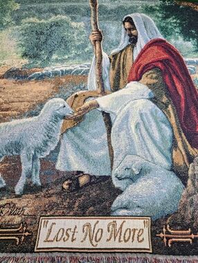 Greg K Olsen Jesus Lamb Christian Tapestry Blanket Wall Art 49x56 Lost No More